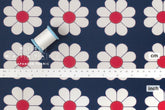 Japanese Fabric The Most Fun Flowers - navy blue - 50cm